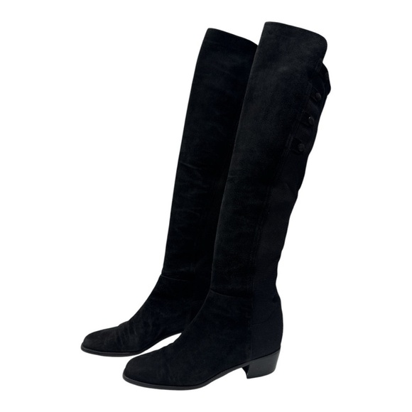 Stuart Weitzman Quebecland Knee High Black Suede Pull Stretch Boot size 7 M - Picture 3 of 14